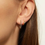 Zirconia Mini Hoop Earrings - Sky Blue