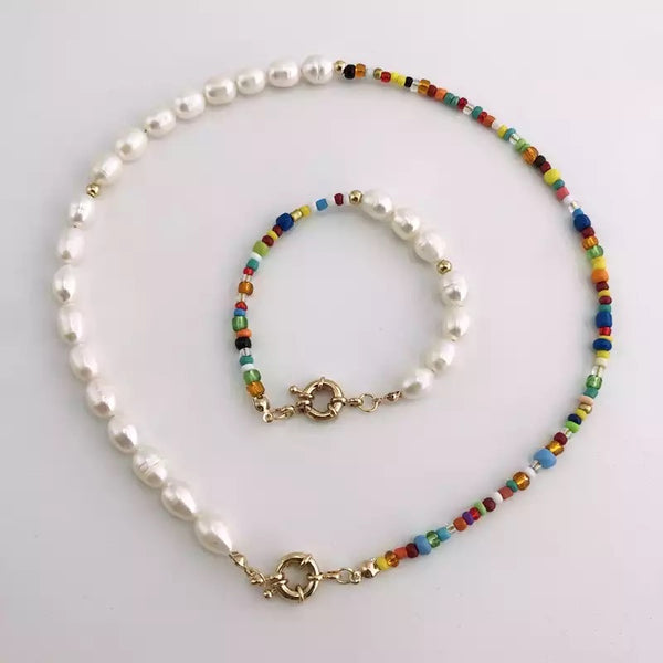 Real Pearl Necklace With Beads