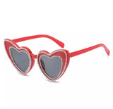 Red heart sunglasses, rhinestones sunnies, french fashionn label, online womens accessories shop, affordable sunglasses, french labels