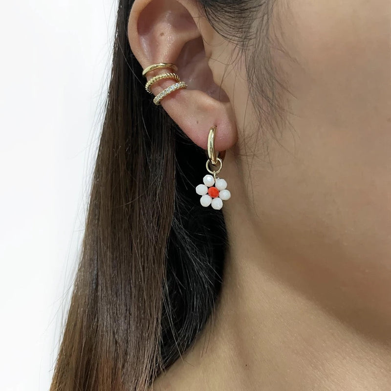Daisy Hoop Earrings