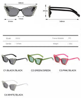 white Cat eyes rhinestones sunnies, french fashionn label, online womens accessories shop