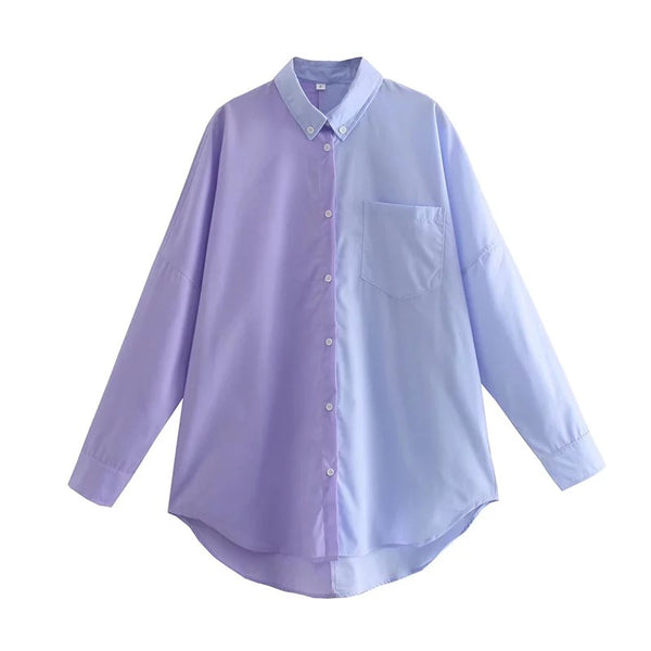 French Fashion top, parisian shirt, lilac top, french label , cotton shirt