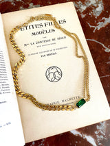 eyesonfloyd, greenstone, gold necklace, thin and thick chain