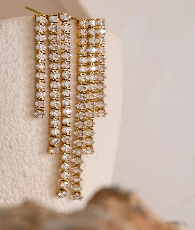 Tassel Bling Earrings - Gold
