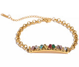 Fashion Affordable women's zirconia 18k plated gold bracelets Australia, online everyday gold bracelet, statement party accessories bracelets, French jewellery label, French fashion accessories brand
