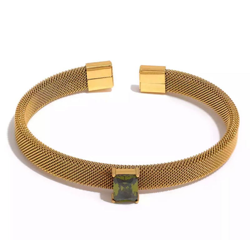 Fashion Affordable women's zirconia 18k plated gold bracelets Australia, online everyday gold bracelet, statement party accessories bracelets, French jewellery label, French fashion accessories brand in Australia
