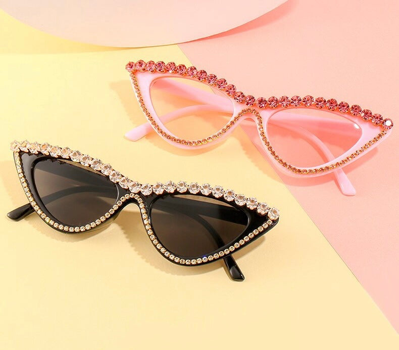  Black cat eyes rhinestones sunnies, french fashionn label, online womens accessories shop, affordable sunglasses, french labels