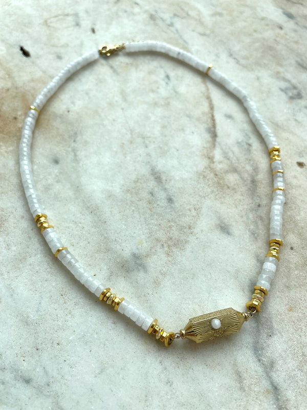 White Jade Semi Precious Stones Necklace