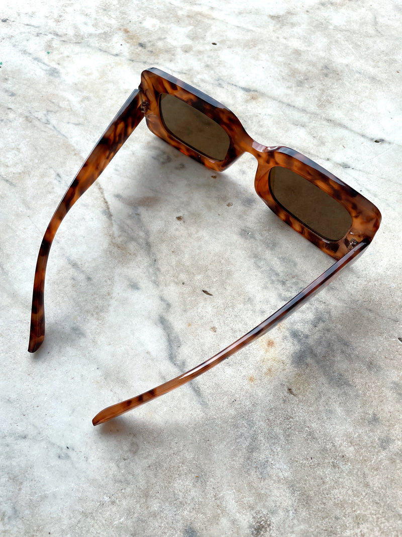 Brown Rectangle Sunglasses