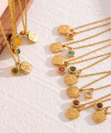 12 Constellations Stone Necklaces
