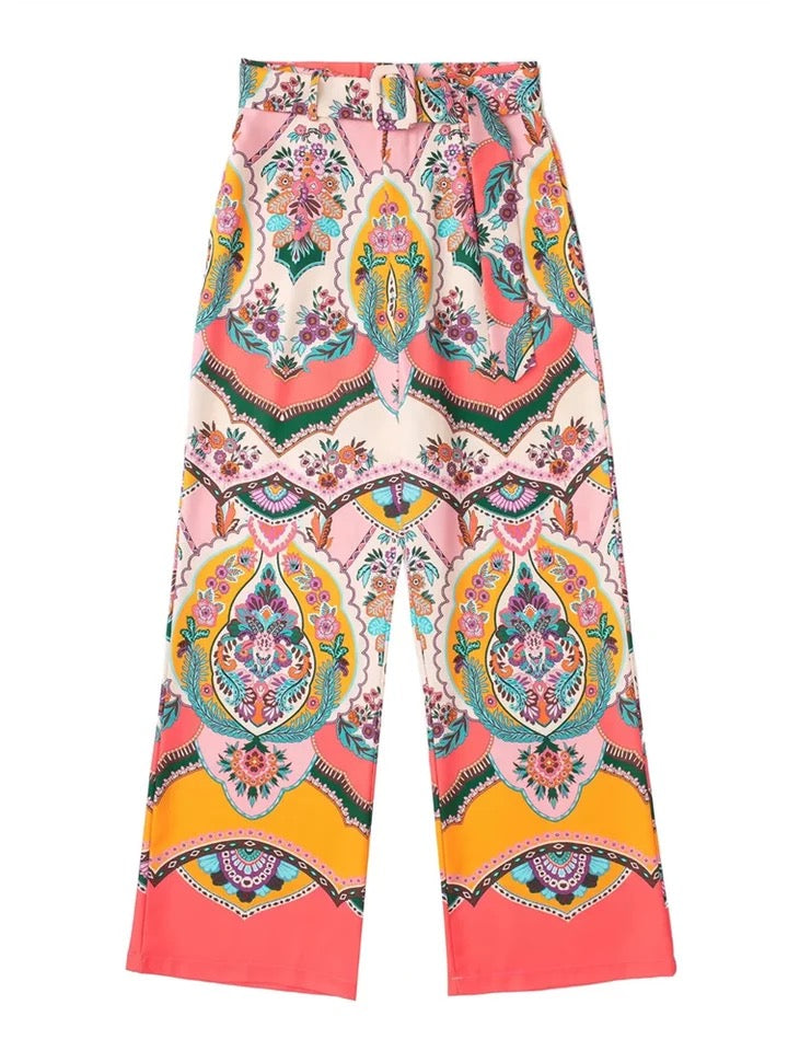 high waisted pant, french fashion label, printed pants, womenswear, Parisian label