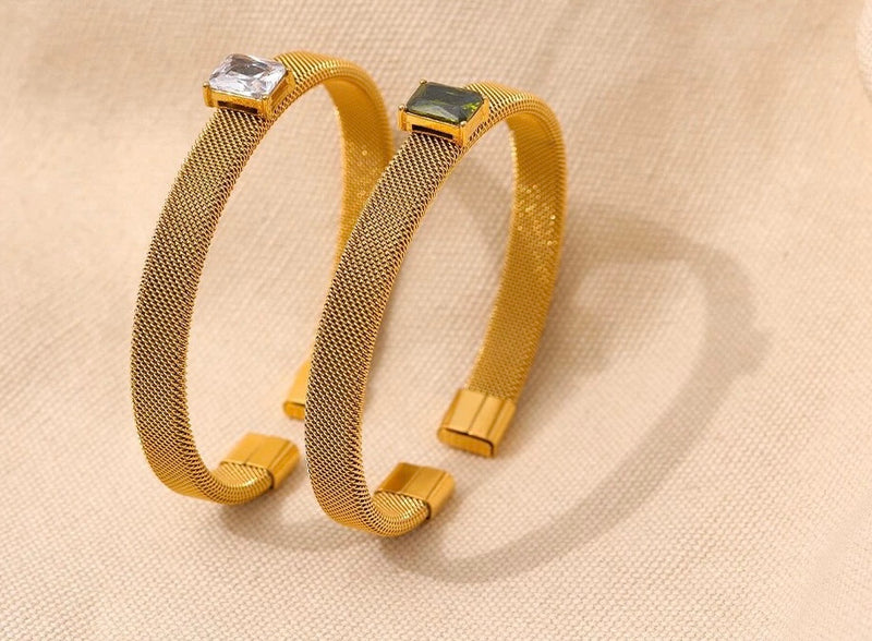 French Fashion Affordable women's zirconia Cuff bracelets Australia, online everyday gold bracelet, statement party accessories bracelets, French jewellery label, French fashion accessories brand