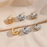 Watchband Style Gold Earrings