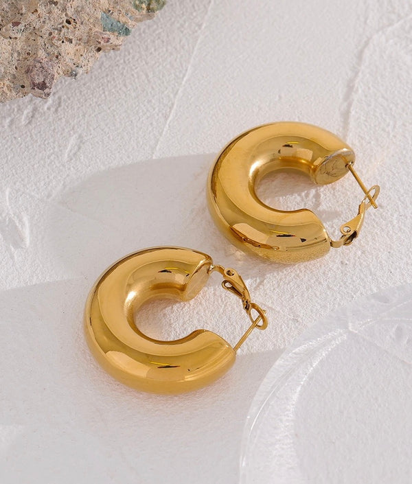 Chunky Golden Hoop Earrings