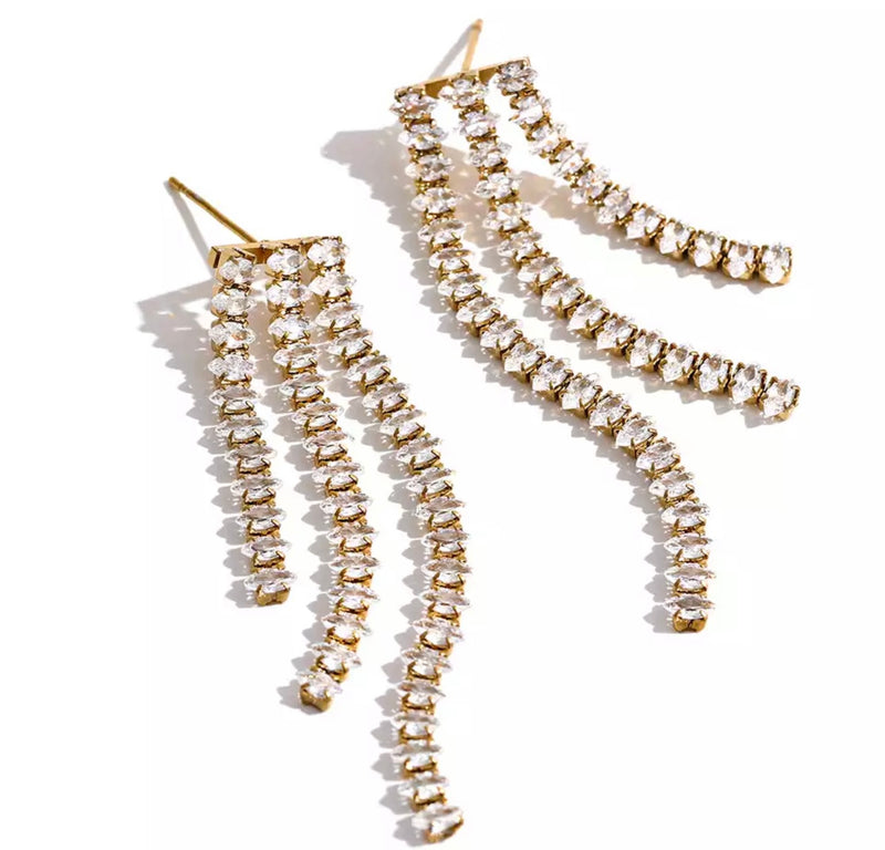 Tassel Bling Earrings - Gold