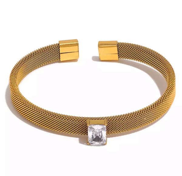 French Fashion Affordable women's zirconia Cuff bracelets Australia, online everyday gold bracelet, statement party accessories bracelets, French jewellery label, French fashion accessories brand