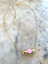 Pink Enamel Pendant Necklace
