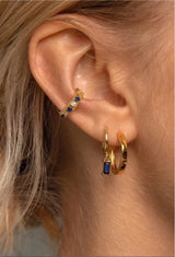 Zirconia Huggies Earring - Blue