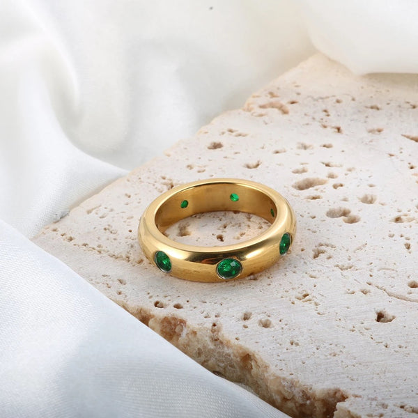 Green Zirconia Band Ring