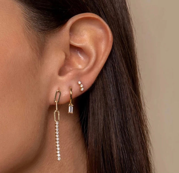 Zirconia Huggies Earring - Clear