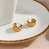Watchband Style Gold Earrings
