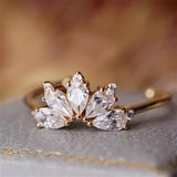 Crown Floral Gold Ring