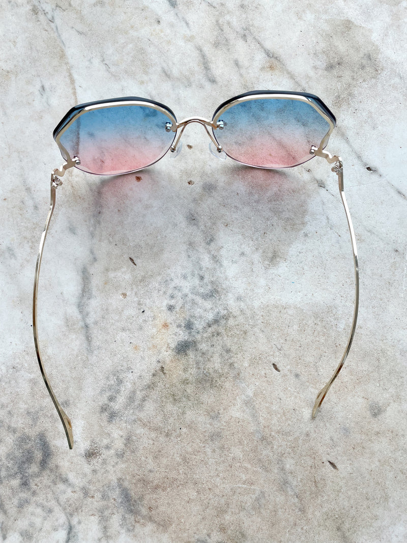 Monique Sunglasses - Gradient Blue and Pink