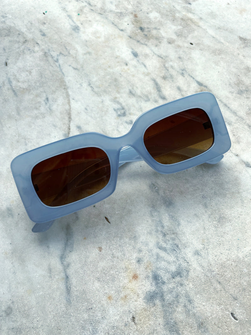 Blue Rectangle Sunglasses