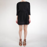 black dress with embroidery and lace. Online fashion womenswear vintage inspired website. designed in melbourne