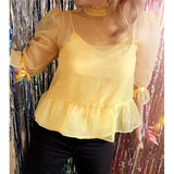 organza feminine romantic yellow blouse online fashion melbourne top